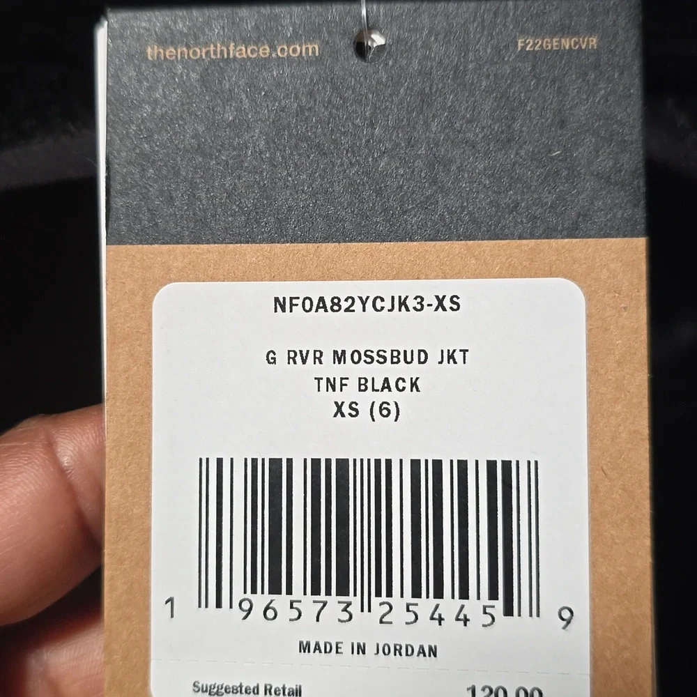 NWT The North Face Girls Size XS (6) Reversible Faux Fur Mossbud Jacket, Black - Picture 11 of 12